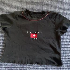 brandy melville cropped swiss shirt